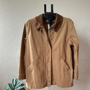 Old Navy Tan Utility Jacket with Dark Brown Corduroy Collar